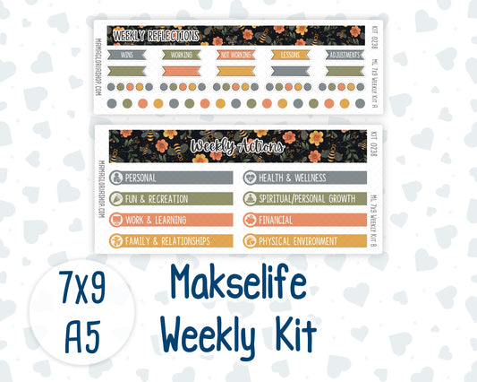 Kit 0238 - 7x9 | A5 MakseLife - Weekly Actions & Reflections - October - Starry Autumn Nights