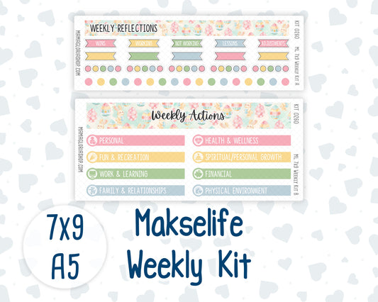 Kit 0260 - 7x9 | A5 MakseLife - Weekly Actions & Reflections - April - Pastel Egg Hunt