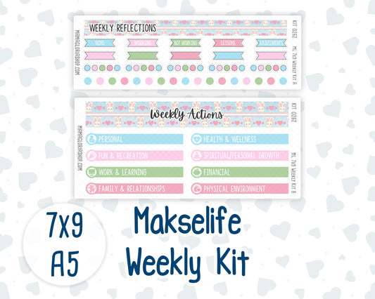 Kit 0262 - 7x9 | A5 MakseLife - Weekly Actions & Reflections - April - Spring Puffs