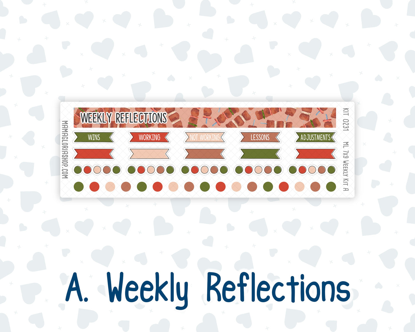 Kit 0231 - 7x9 | A5 MakseLife - Weekly Actions & Reflections - August - Backyard BBQ