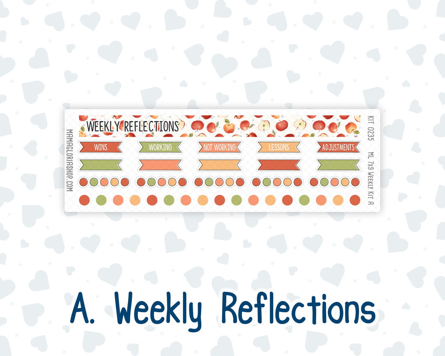 Kit 0235 - 7x9 | A5 MakseLife - Weekly Actions & Reflections - September - Apple Orchard