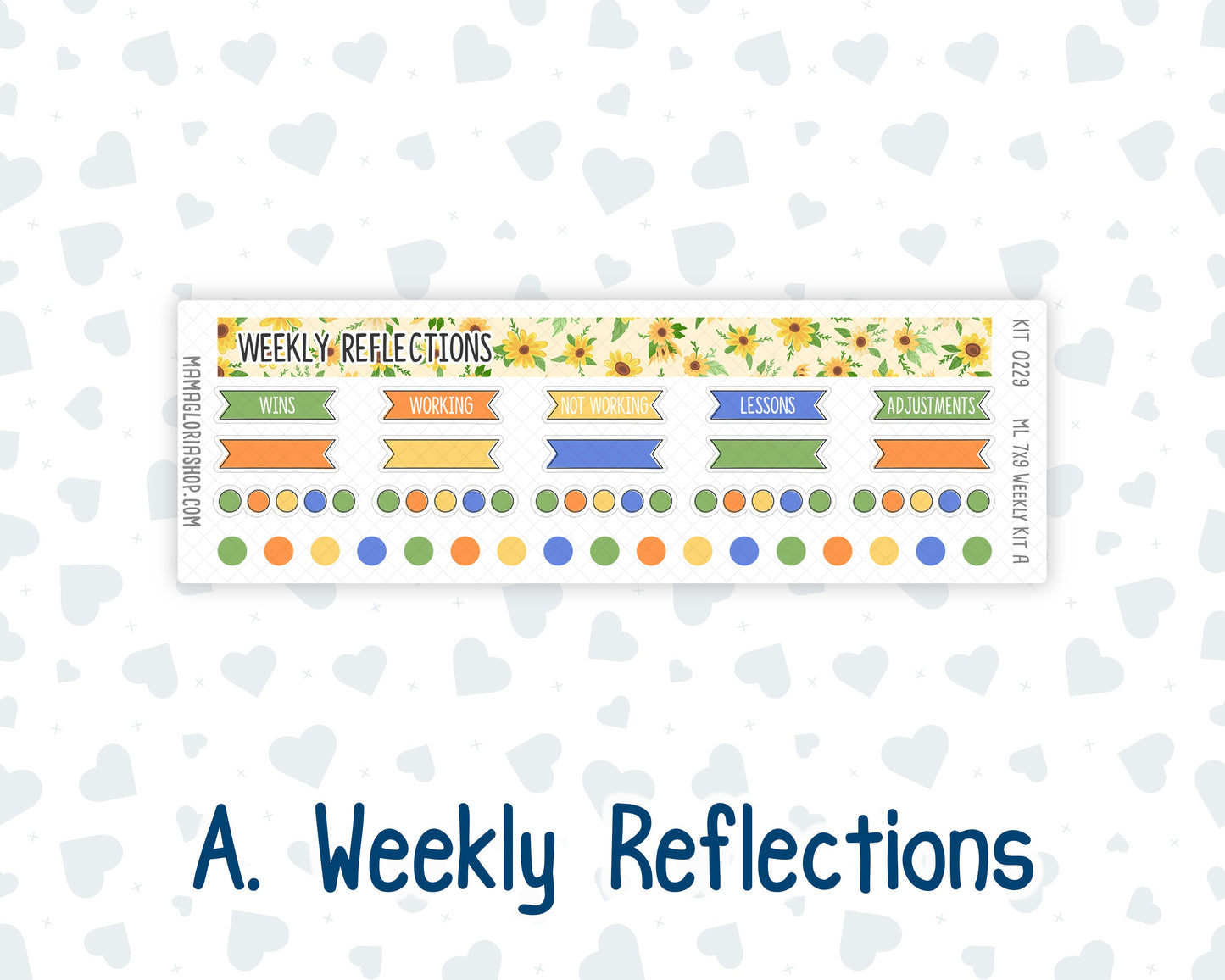 Kit 0229 - 7x9 | A5 MakseLife - Weekly Actions & Reflections - August - Golden Faces