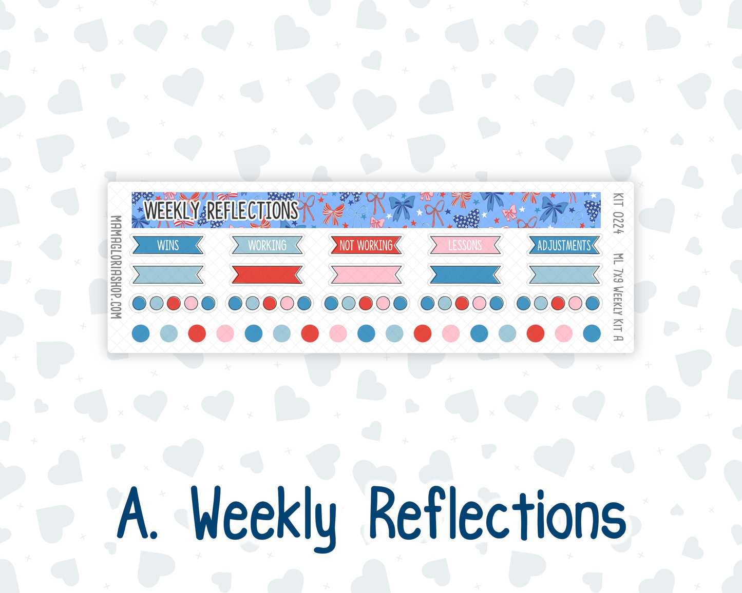 Kit 0224 - 7x9 | A5 MakseLife - Weekly Actions & Reflections - July - Patriotic Parade
