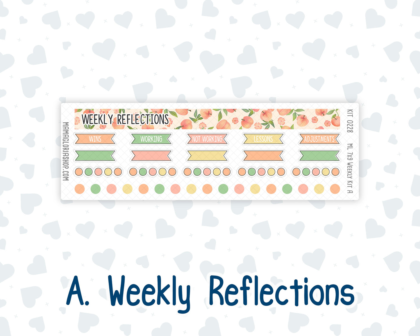 Kit 0228 - 7x9 | A5 MakseLife - Weekly Actions & Reflections - August - Just Peachy