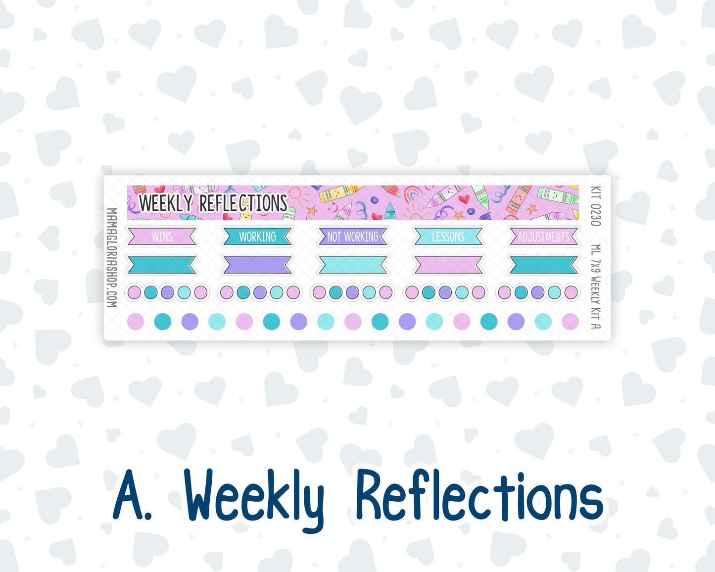 Kit 0230 - 7x9 | A5 MakseLife - Weekly Actions & Reflections - August - School Daze