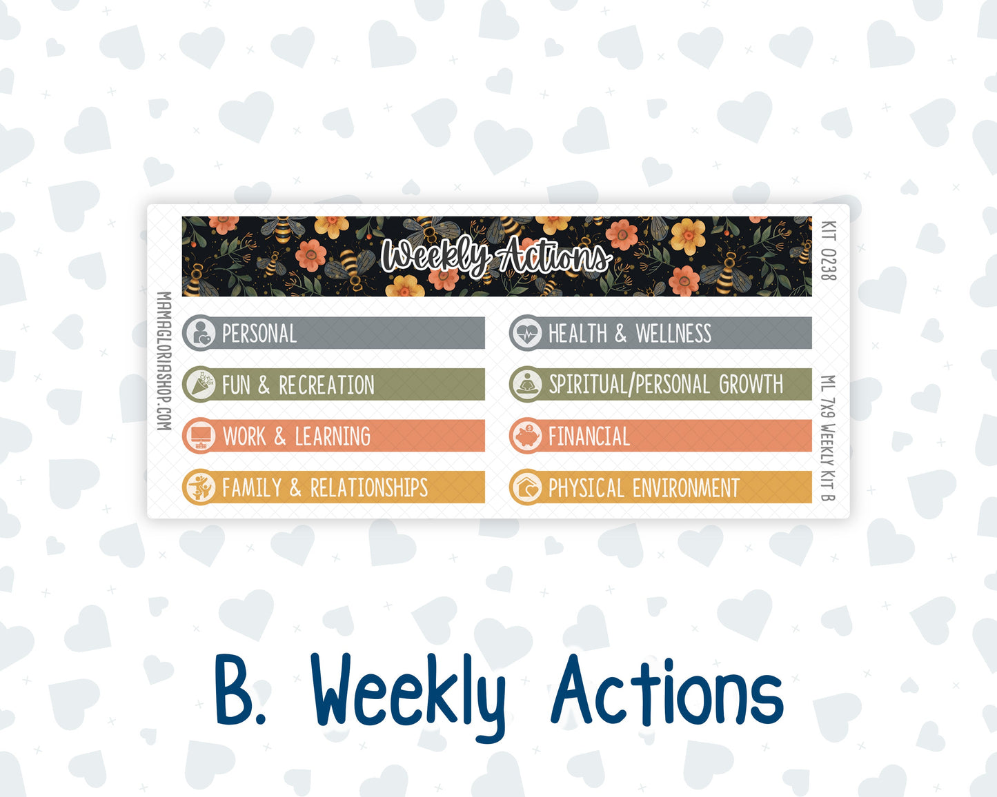 Kit 0238 - 7x9 | A5 MakseLife - Weekly Actions & Reflections - October - Starry Autumn Nights