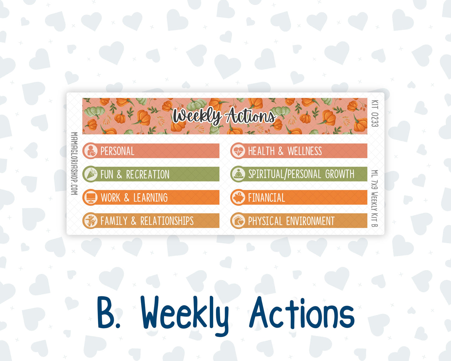 Kit 0233 - 7x9 | A5 MakseLife - Weekly Actions & Reflections - September - Cinnamon Days