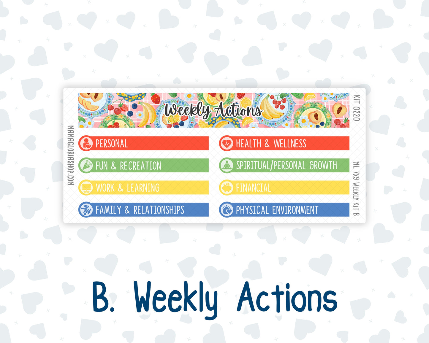 Kit 0220 - 7x9 | A5 MakseLife - Weekly Actions & Reflections - June - June Berries