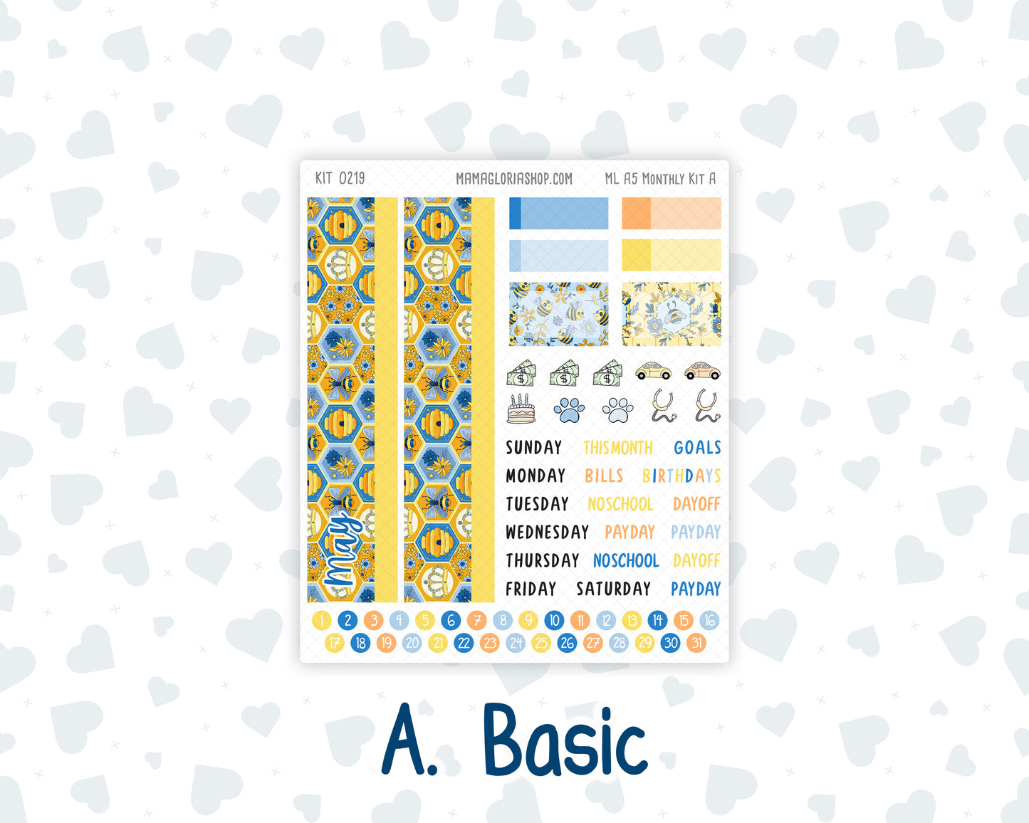 Kit 0219- A5 MakseLife Companion Notebook - Monthly - Bee's Business- May