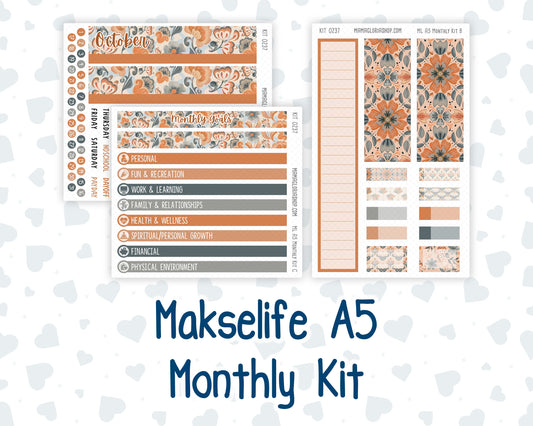 Kit 0237 - A5 - MakseLife Companion Notebook - Monthly Kit - October - Forest Folk