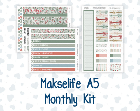 Kit 0245 - A5 - MakseLife Companion Notebook - Monthly Kit - December - Vintage Christmas