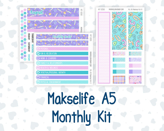Kit 0230 - A5 - MakseLife Companion Notebook - Monthly Kit - August - School Daze