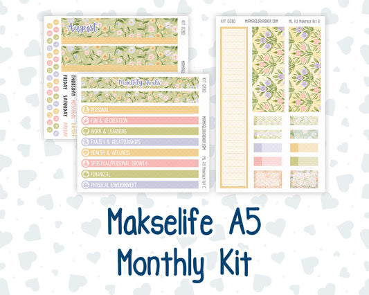 Kit 0280 - A5 - MakseLife Companion Notebook - Monthly Kit - Half Past Six In August