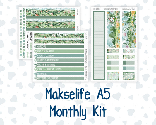 Kit 0264 - A5 - MakseLife Companion Notebook - Monthly Kit - May - Spring Walk