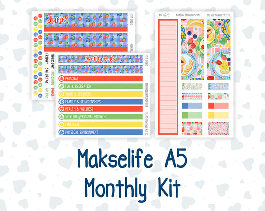 Kit 0220 - A5 - MakseLife Companion Notebook - Monthly Kit - June - June Berries