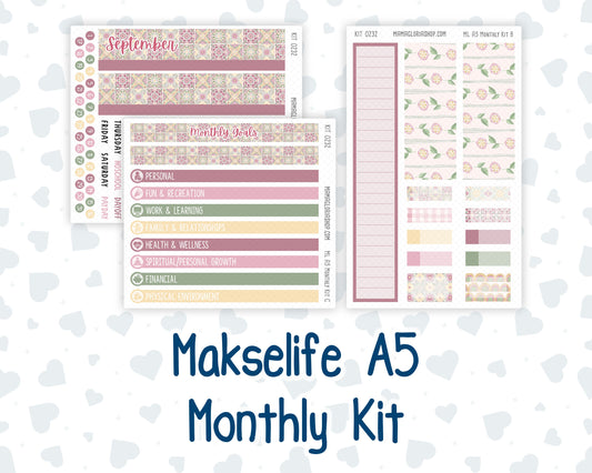 Kit 0232 - A5 - MakseLife Companion Notebook - Monthly Kit - September - Heirloom Garden