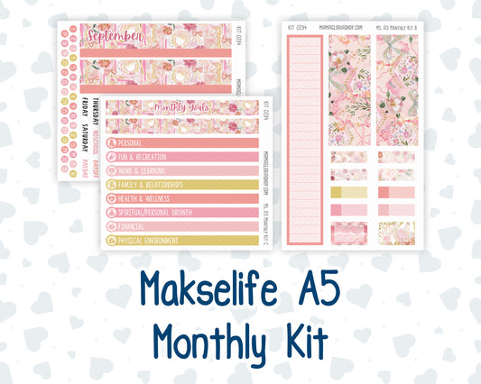 Kit 0294 - A5 - MakseLife Companion Notebook - Monthly Kit - September - Rosy Reveria