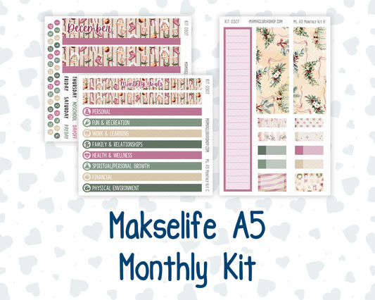 Kit 0307 - A5 - MakseLife Companion Notebook - Monthly Kit - December - Velvet Hearth