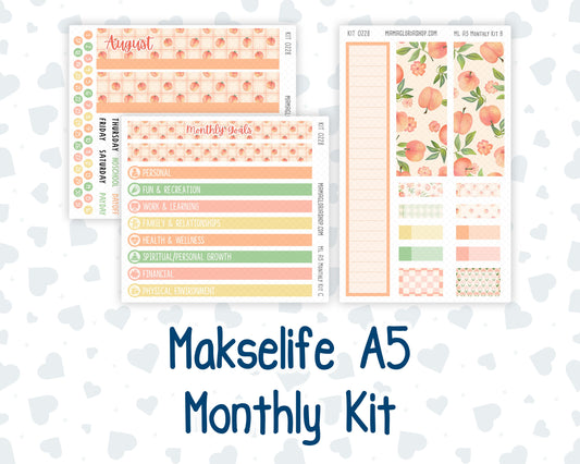 Kit 0228 - A5 - MakseLife Companion Notebook - Monthly Kit - August - Just Peachy