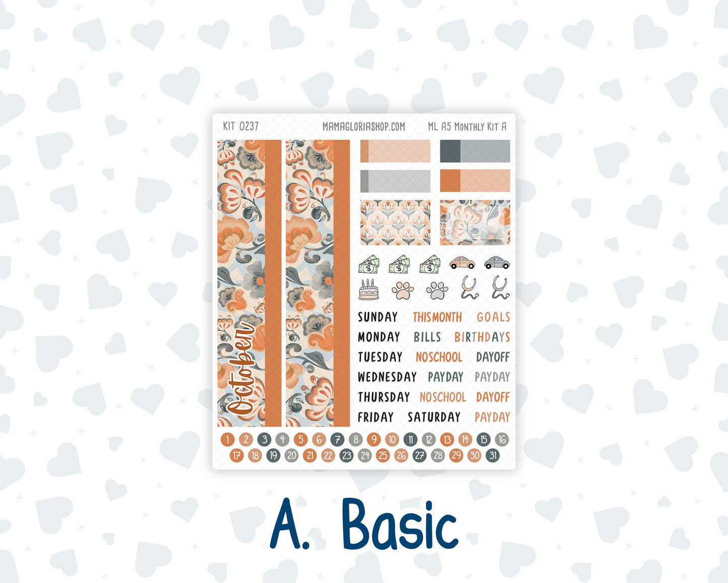 Kit 0237 - A5 - MakseLife Companion Notebook - Monthly Kit - October - Forest Folk