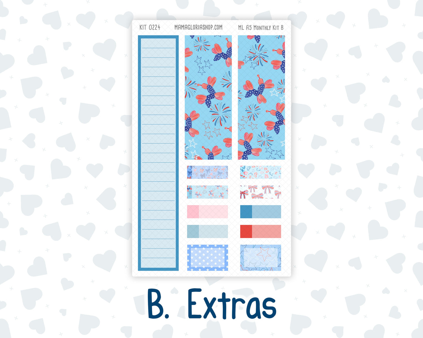 Kit 0224 - A5 - MakseLife Companion Notebook - Monthly Kit - July - Patriotic Parade