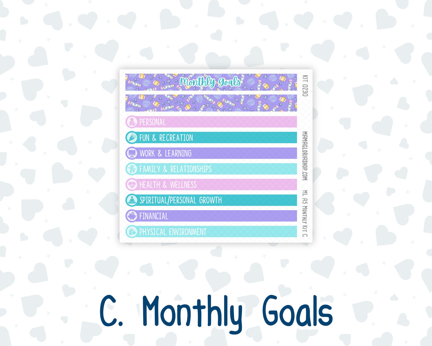 Kit 0230 - A5 - MakseLife Companion Notebook - Monthly Kit - August - School Daze