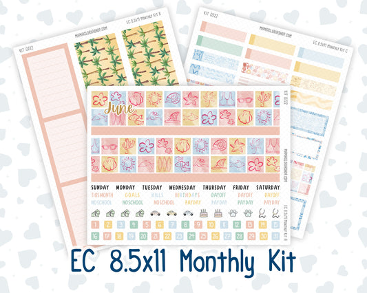 Kit 0222 - 8.5x11 - EC Monthly Kit - June - Beach Day