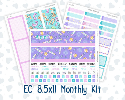 Kit 0230 - 8.5x11 - EC Monthly Kit - August - School Daze