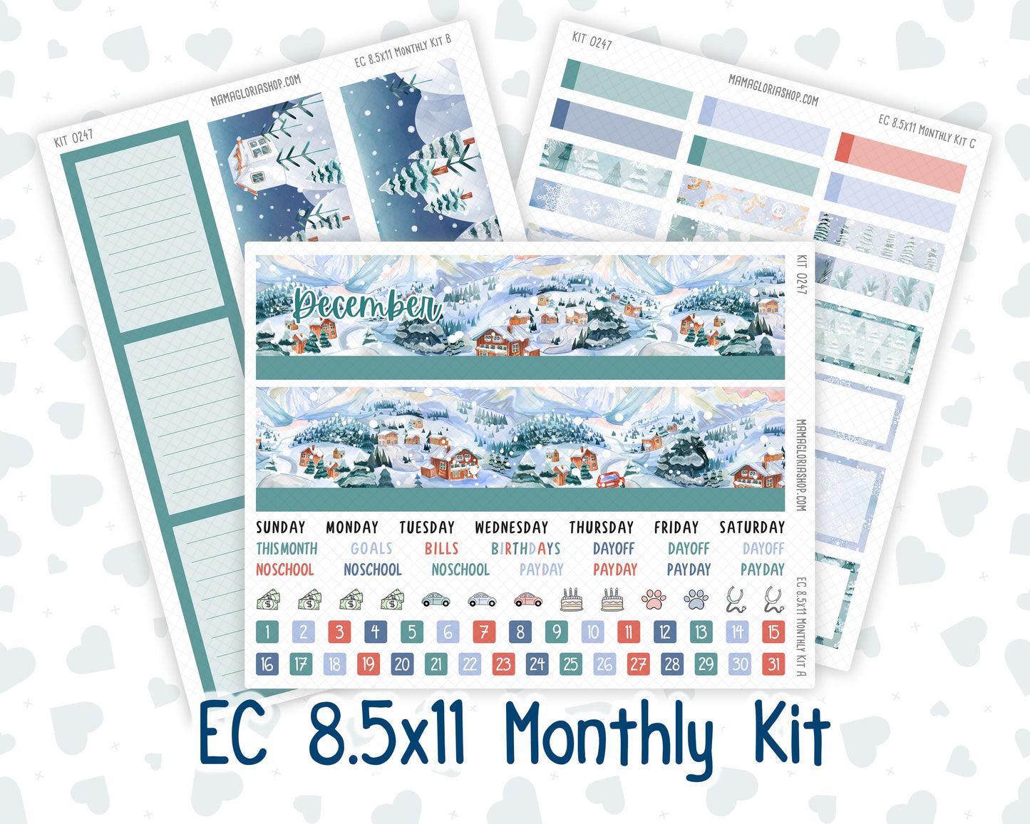Kit 0247 - 8.5x11 - EC Monthly Kit - December - Snow Day Adventures