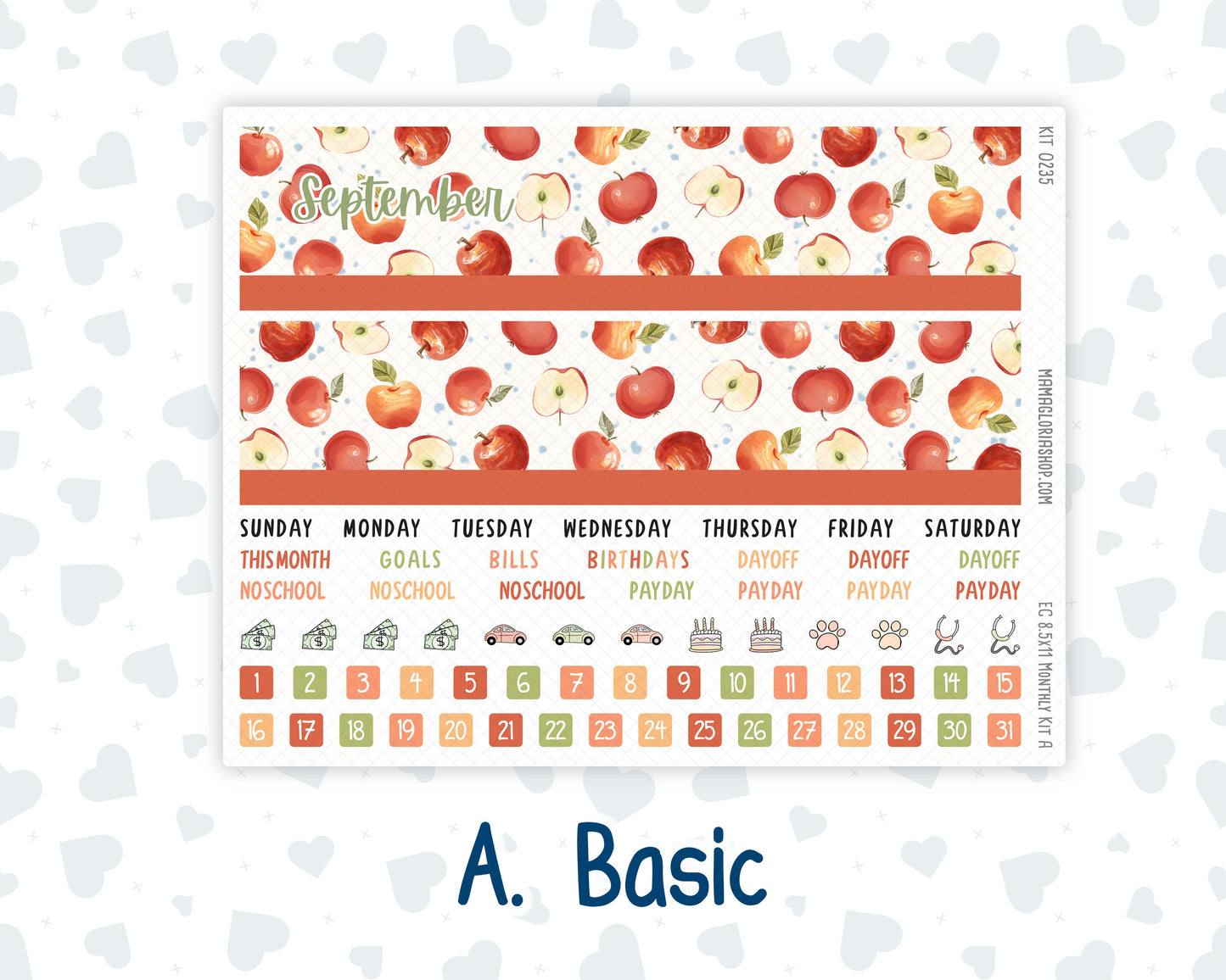 Kit 0235 - 8.5x11 - EC Monthly Kit - September - Apple Orchard
