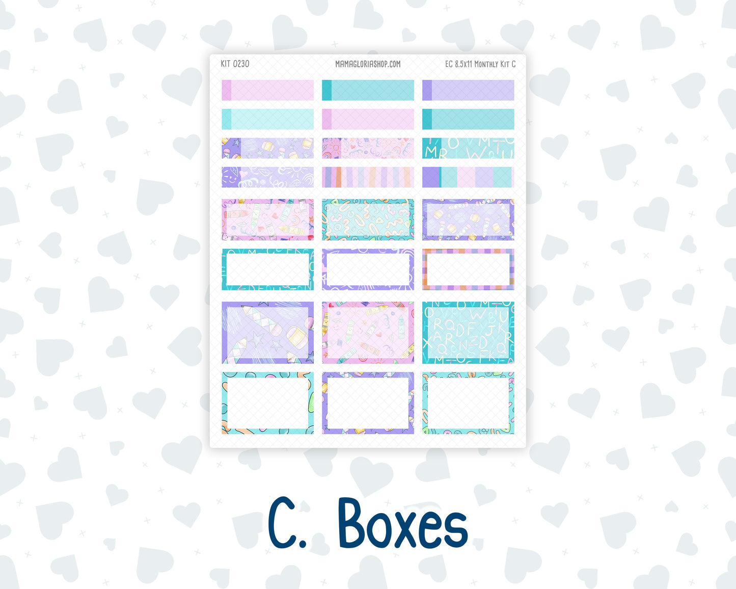 Kit 0230 - 8.5x11 - EC Monthly Kit - August - School Daze