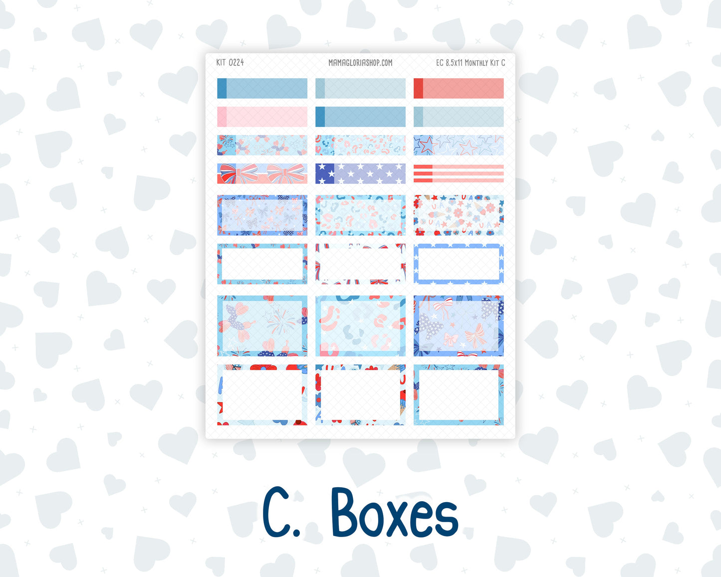 Kit 0224 - 8.5x11 - EC Monthly Kit - July - Patriotic Parade