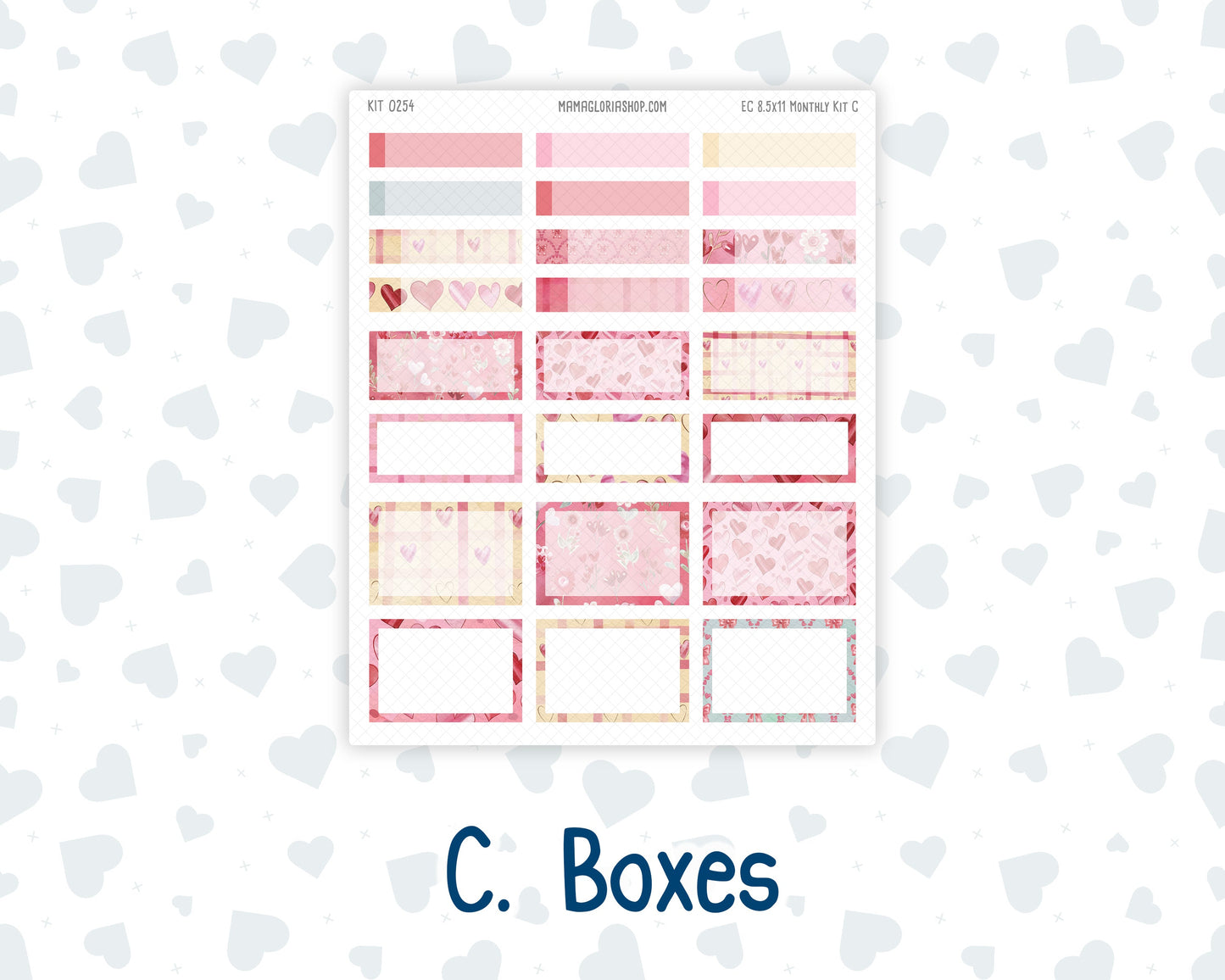 Kit 0254 - 8.5x11 - EC Monthly Kit - February - Valentine Village