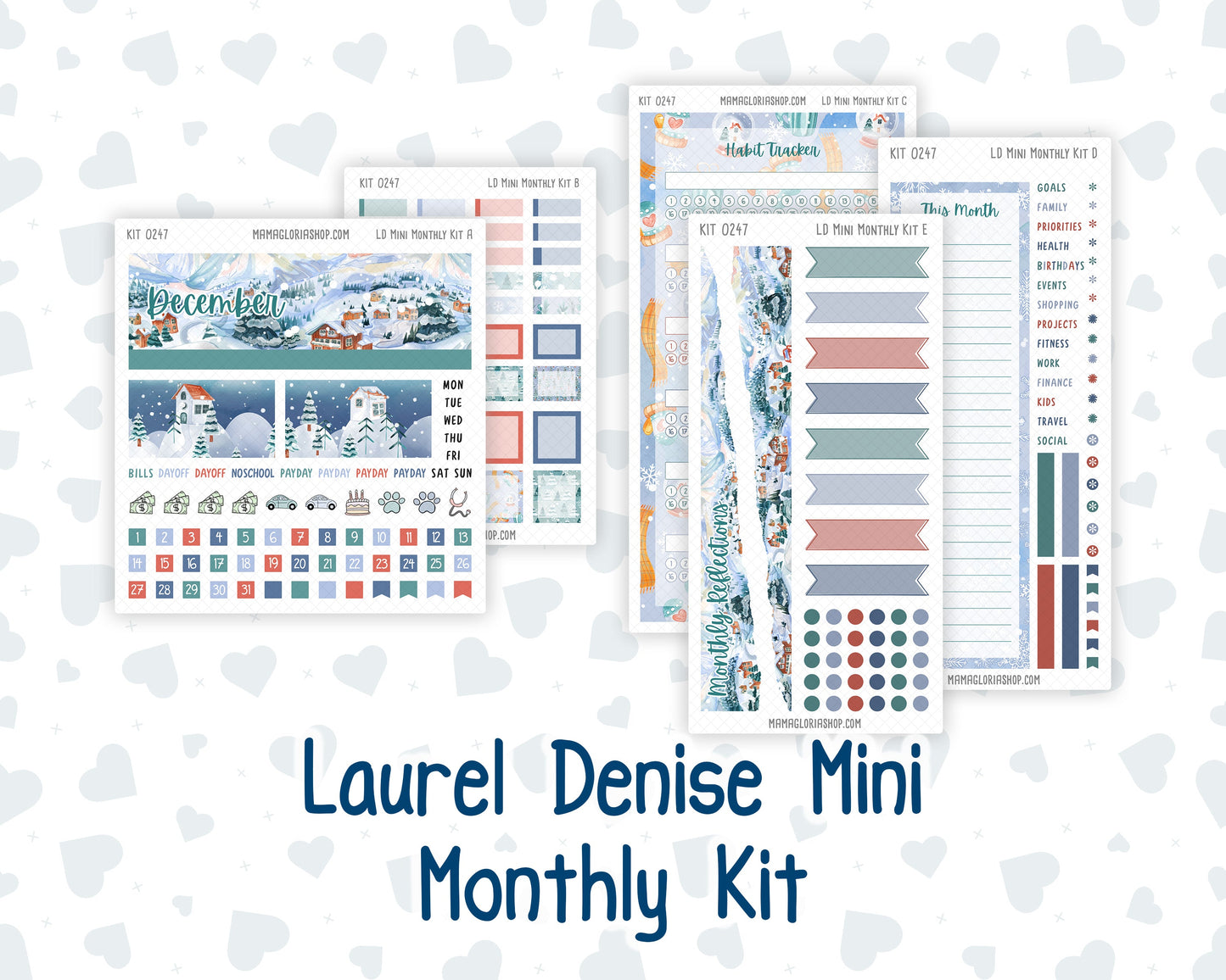 Kit 0247 - Laurel Denise Mini - Monthly Kit - December - Snow Day Adventures