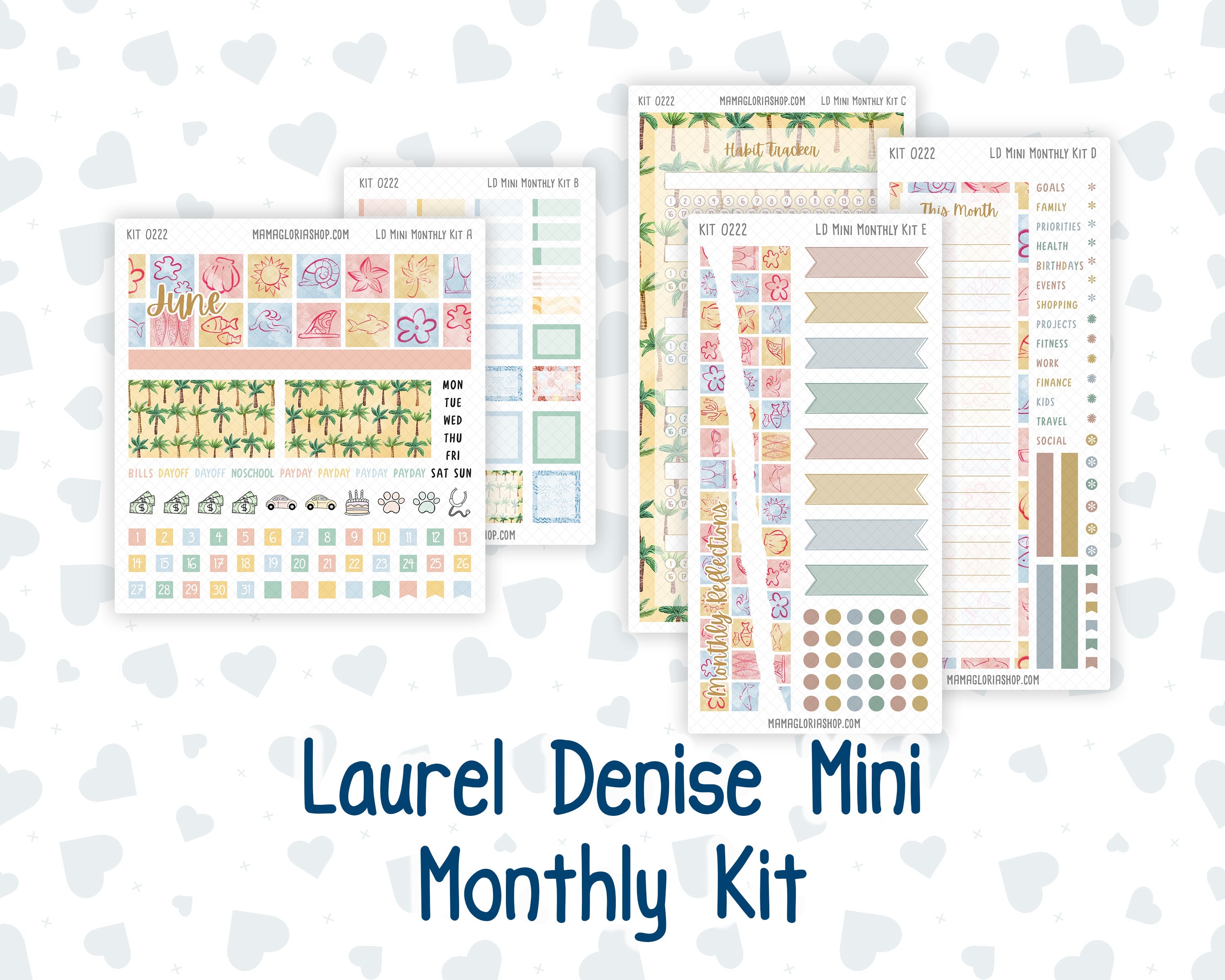 Kit 0222 - Laurel Denise Mini - Monthly Kit - June - Beach Day ...