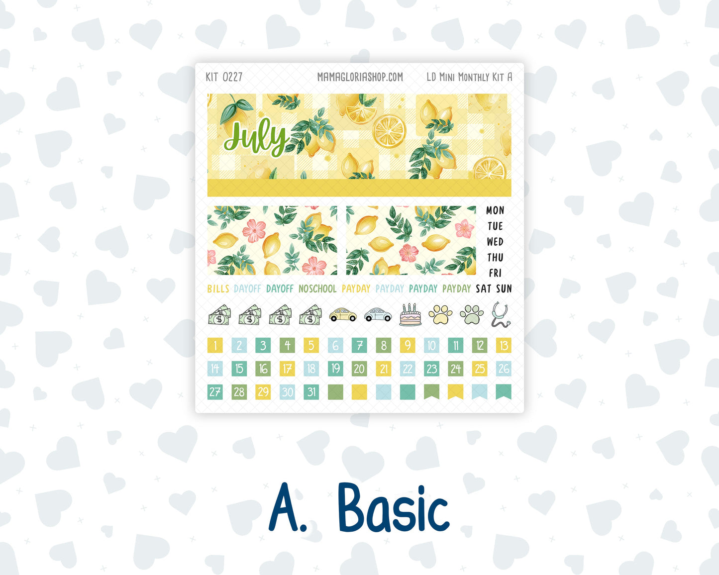 Kit 0227 - Laurel Denise Mini - Monthly Kit - July - Lemon Grove