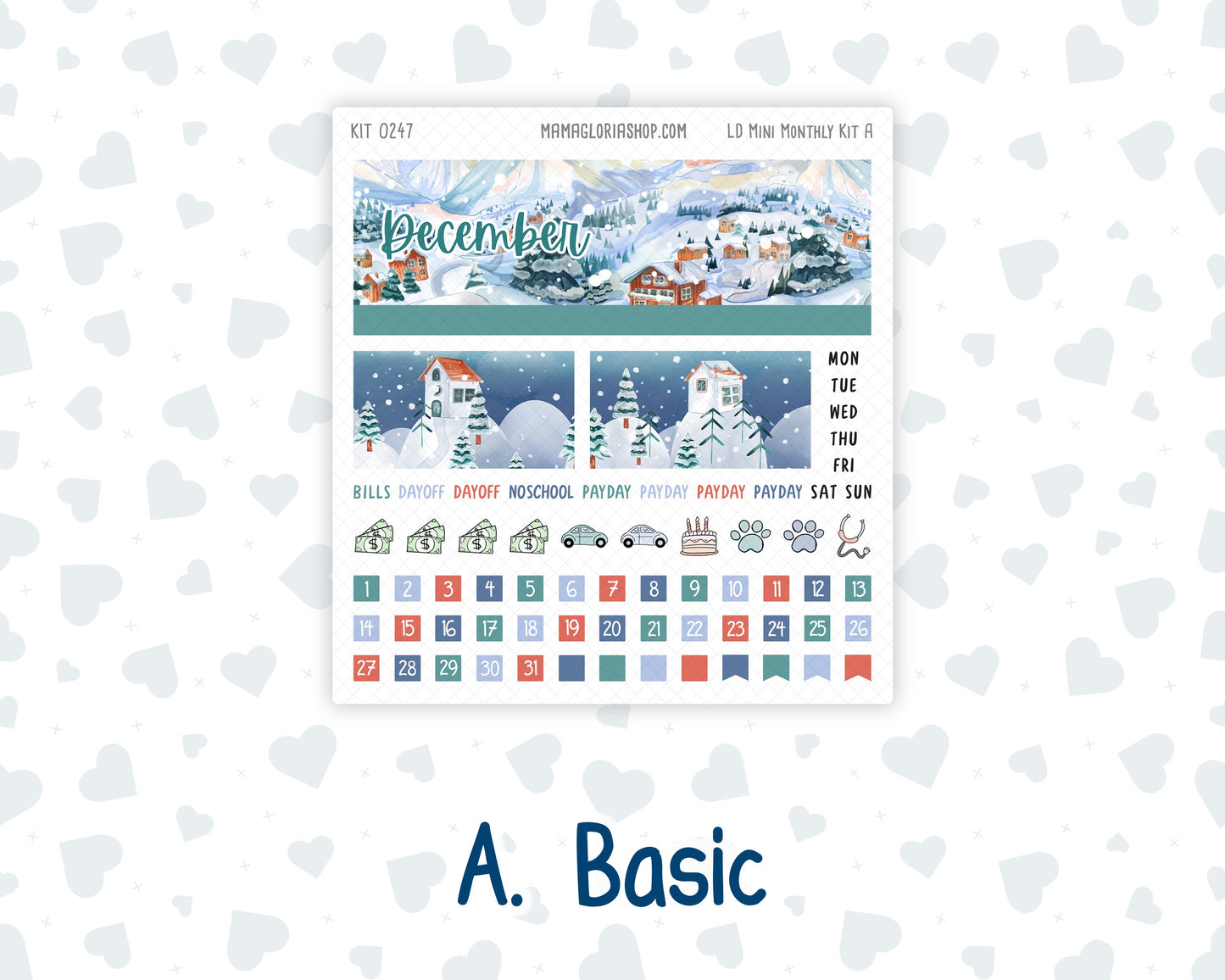 Kit 0247 - Laurel Denise Mini - Monthly Kit - December - Snow Day Adventures