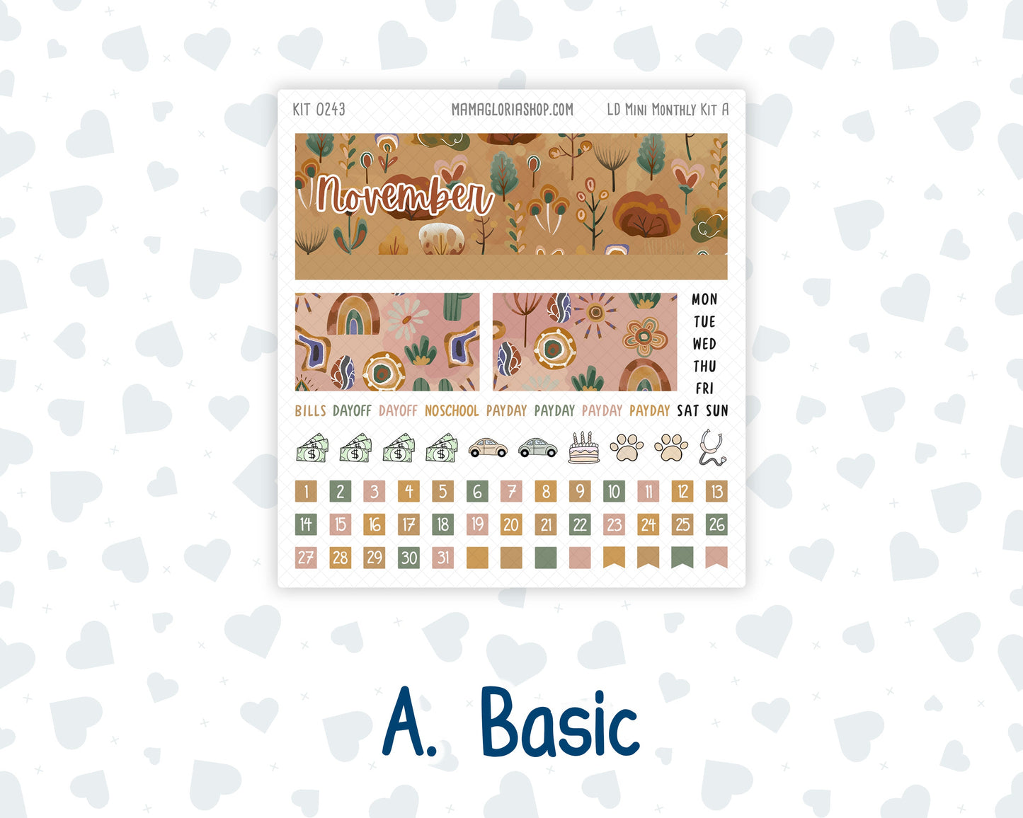 Kit 0243 - Laurel Denise Mini - Monthly Kit - November - Boho Autumn