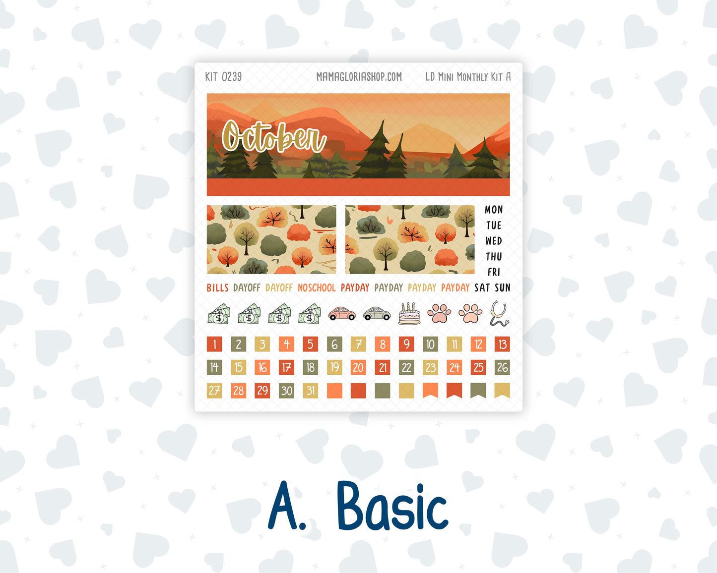 Kit 0239 - Laurel Denise Mini - Monthly Kit - October - October Stroll