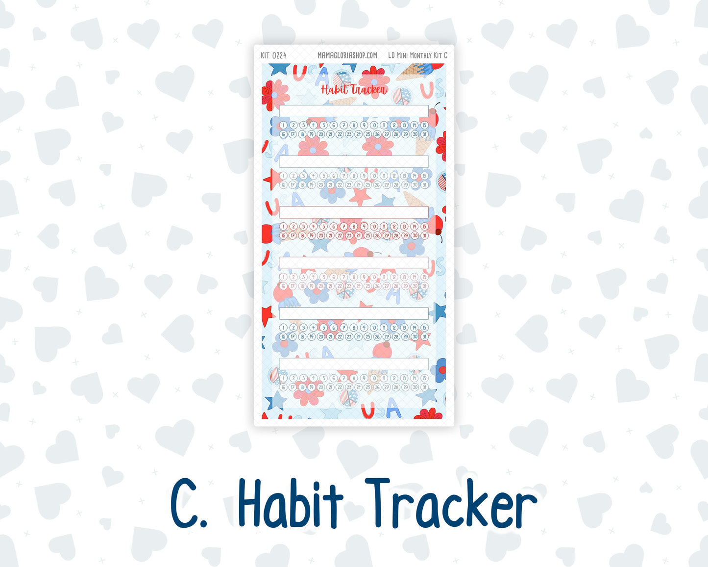 Kit 0224 - Laurel Denise Mini - Monthly Kit - July - Patriotic Parade