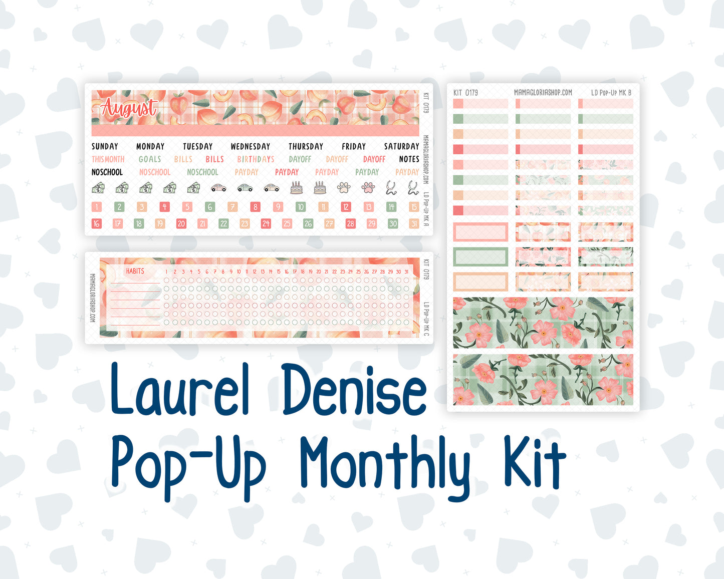 Kit 0179 - Laurel Denise Pop-Up - Monthly Kit - August - Peaches