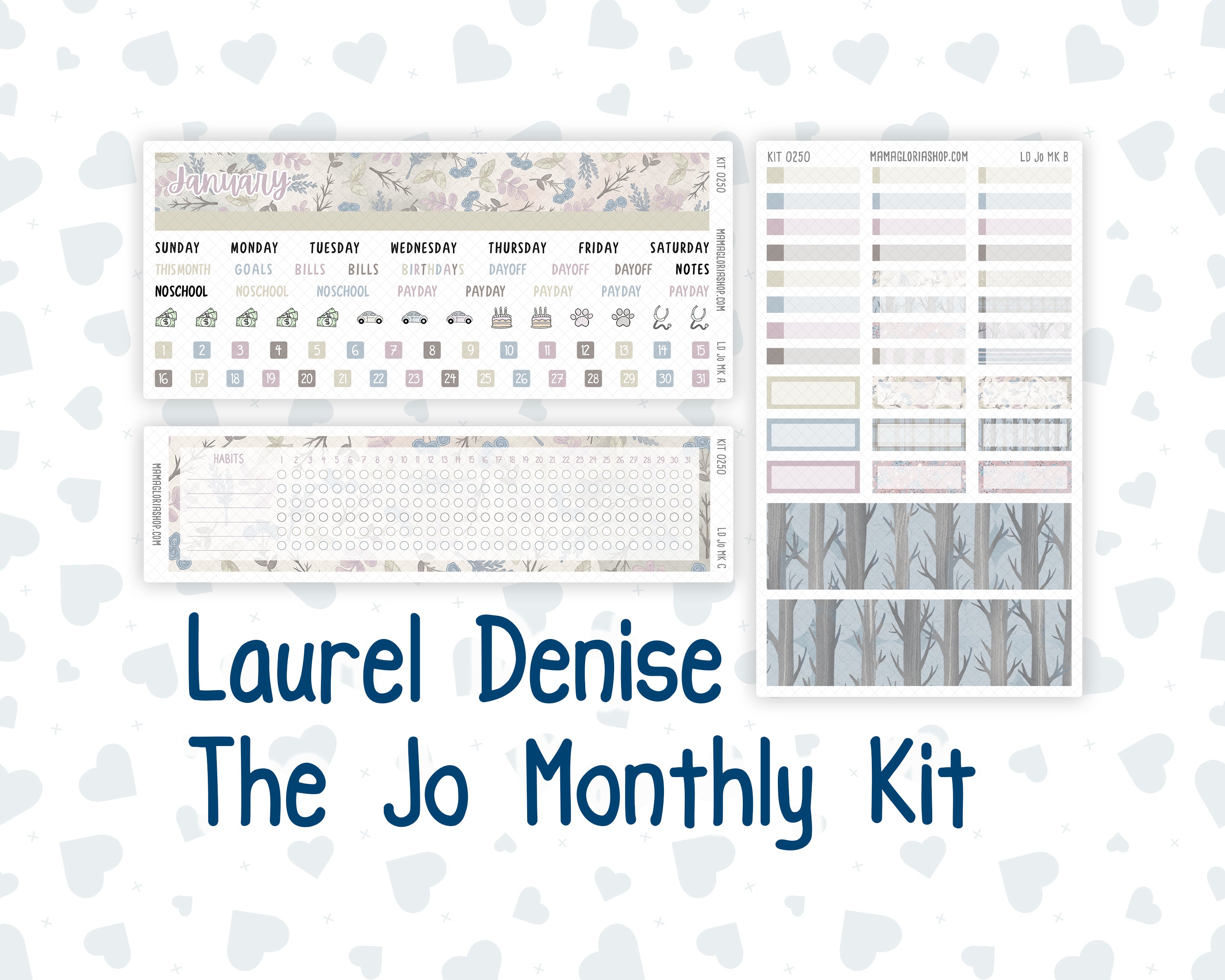 Kit 0250 - Laurel Denise The Jo Planner - Monthly Kit - Quiet January ...