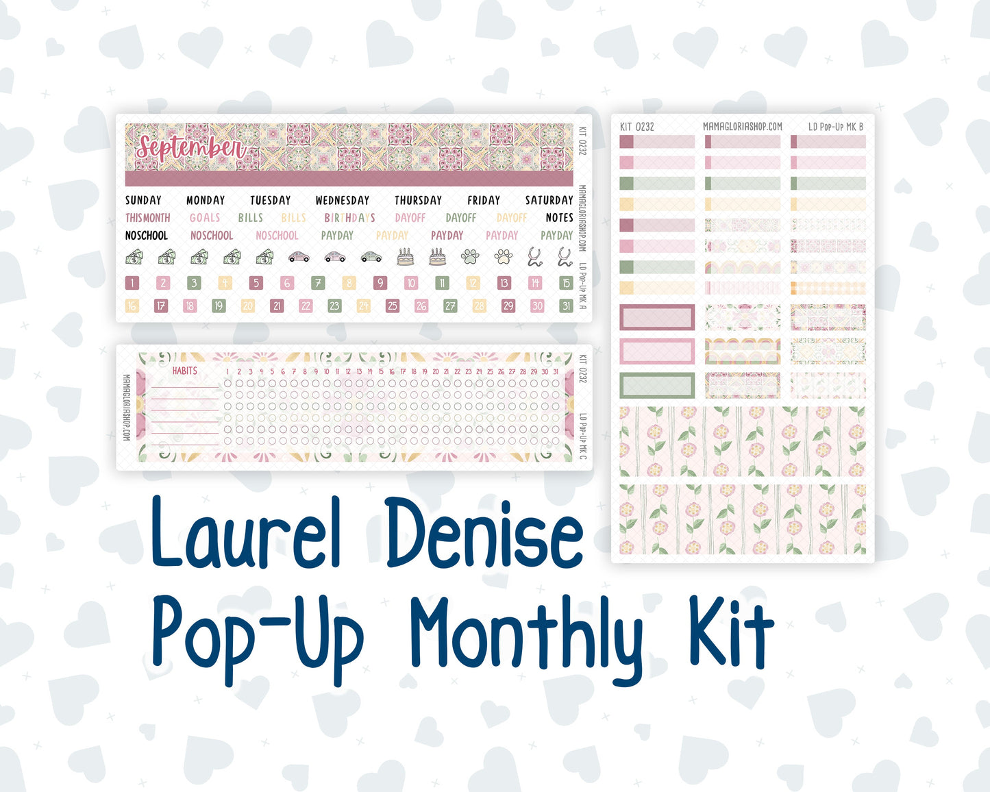 Kit 0232 - Laurel Denise Pop-Up - Monthly Kit - September - Heirloom Garden