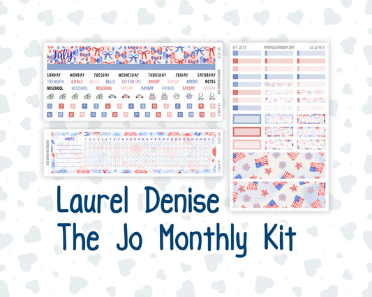 Kit 0273 - Laurel Denise The Jo Planner - Monthly Kit - July - Americana In Bloom