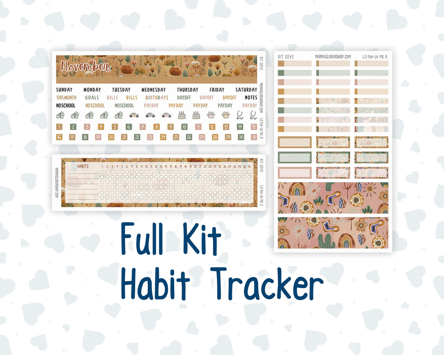 Kit 0243 - Laurel Denise Pop-Up - Monthly Kit - November - Boho Autumn