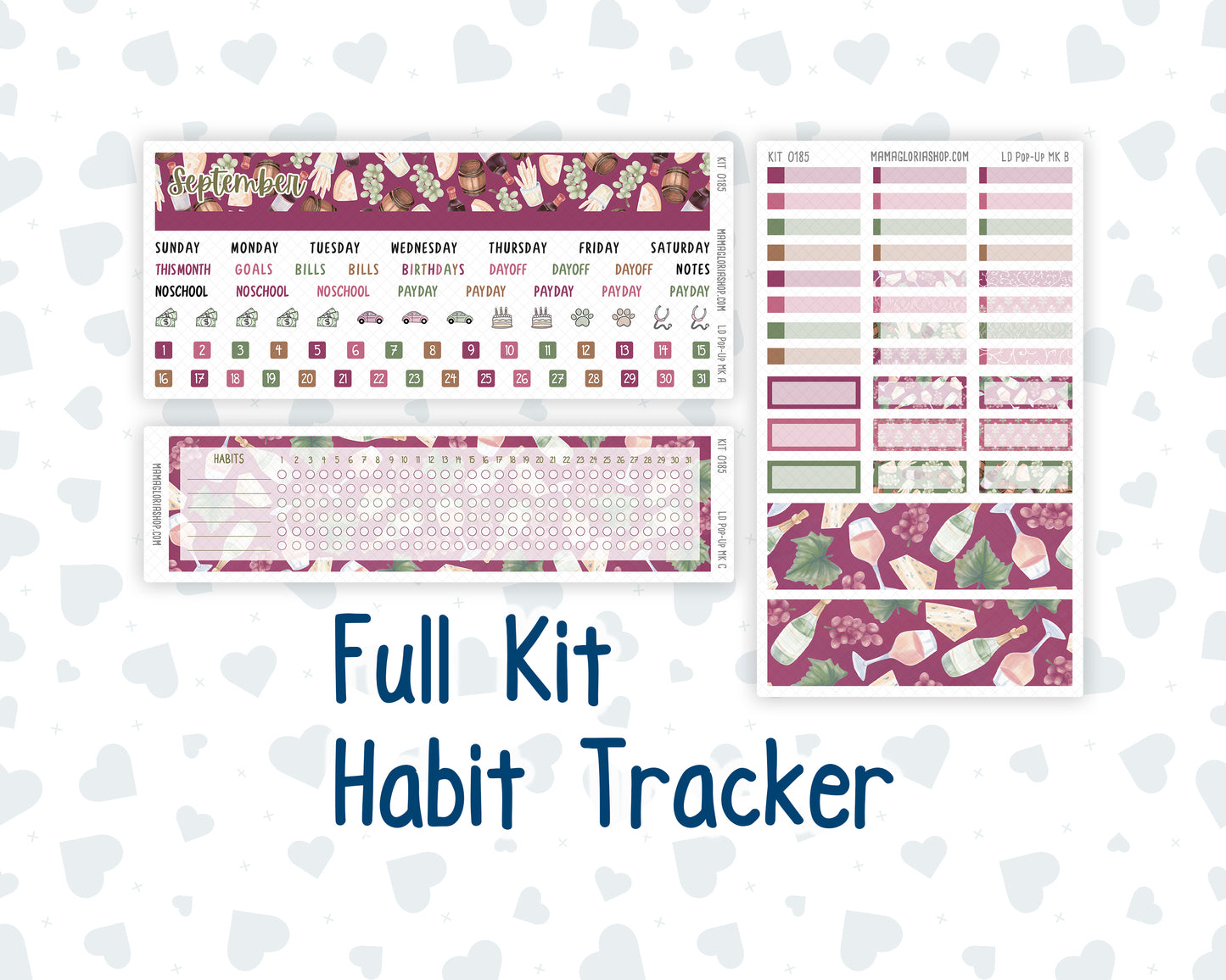 Kit 0185 - Laurel Denise Pop-Up - Monthly Kit - September - Wine Time