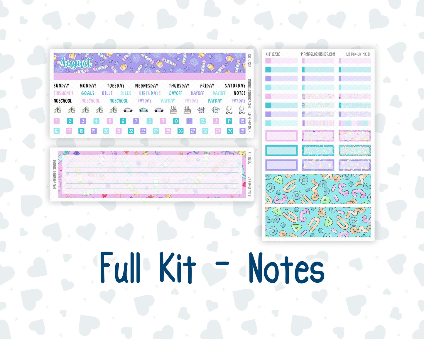 Kit 0230 - Laurel Denise Pop-Up - Monthly Kit - August - School Daze