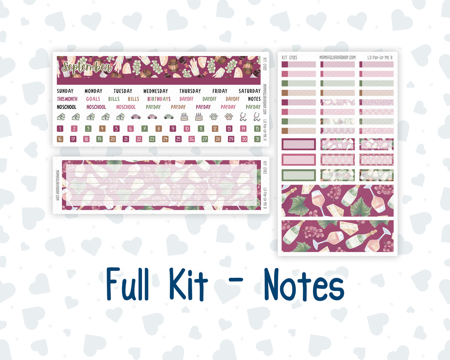 Kit 0185 - Laurel Denise Pop-Up - Monthly Kit - September - Wine Time