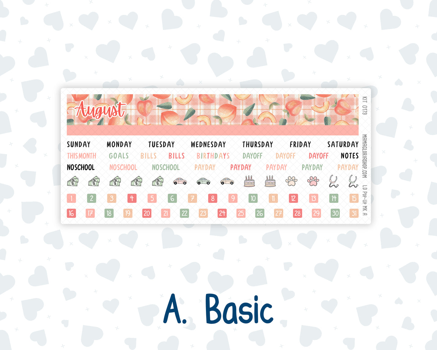 Kit 0179 - Laurel Denise Pop-Up - Monthly Kit - August - Peaches