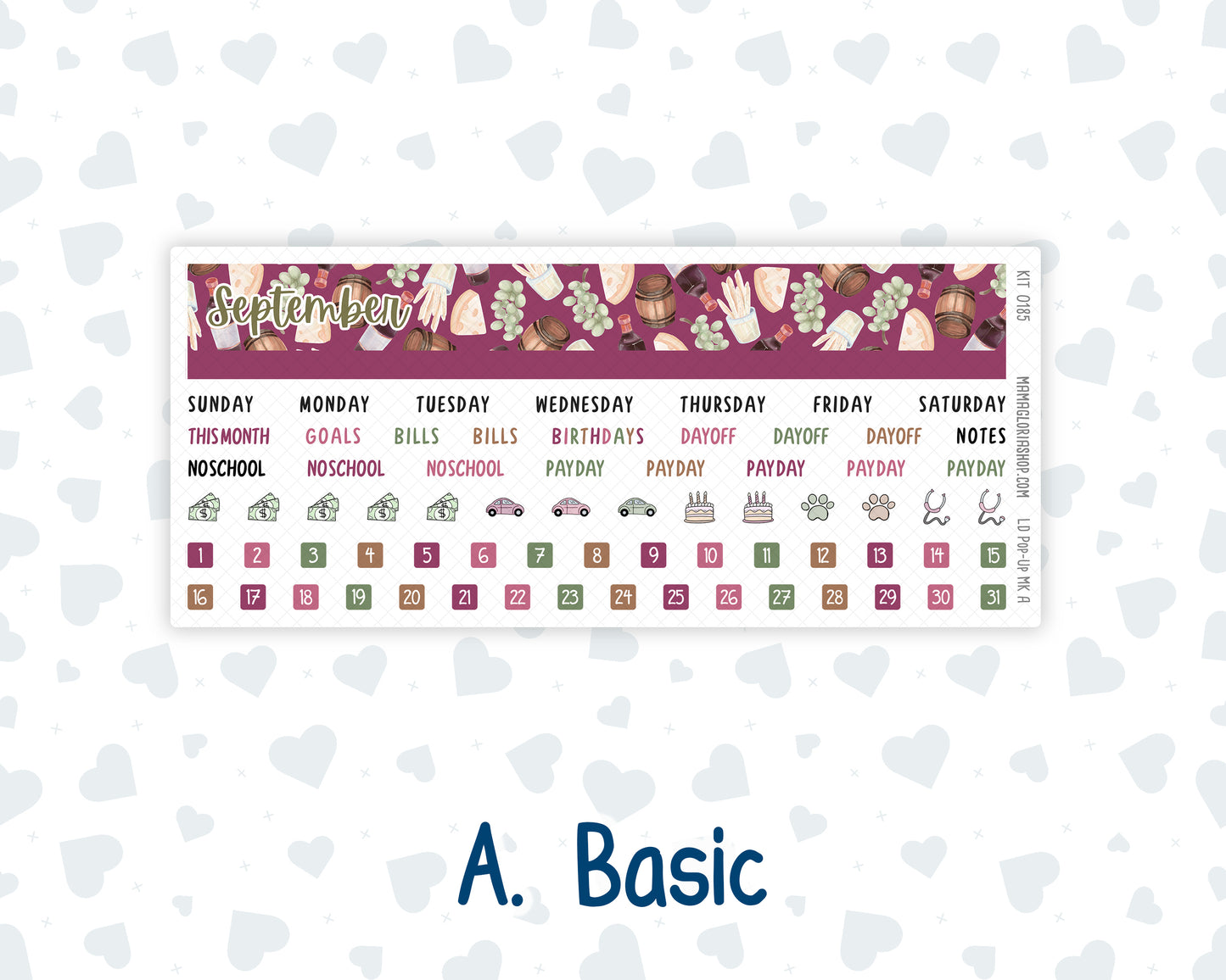 Kit 0185 - Laurel Denise Pop-Up - Monthly Kit - September - Wine Time